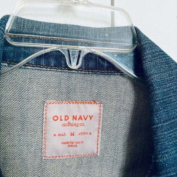 OLD NAVY Trucker Denim Jacket Button Down Blue Womens Medium - Picture 7 of 14